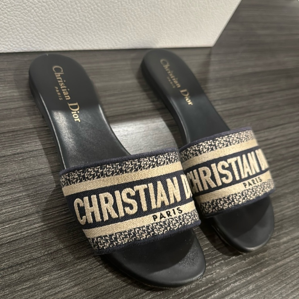 CHRISITIAN DIOR DWAY SLIDES